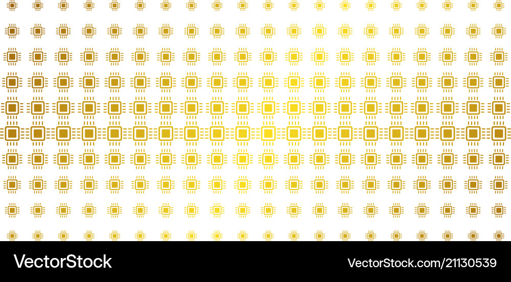 Processor gold halftone array Processor gold halftone array vector image