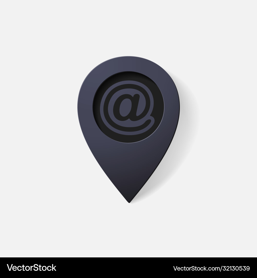 Realistic color pointer e mail sign Vector Image