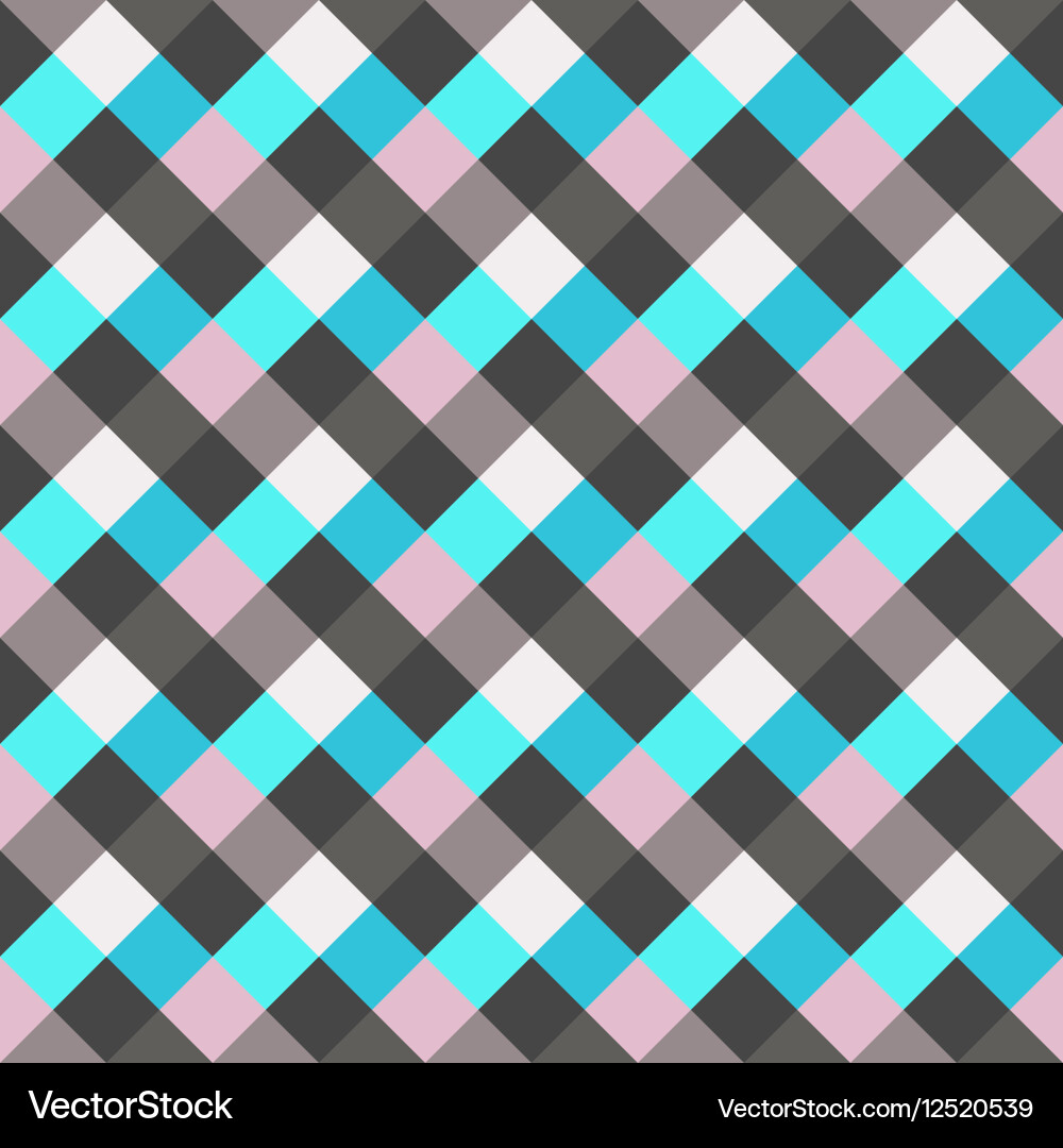 Seamless geometric checked pattern diagonal vector image