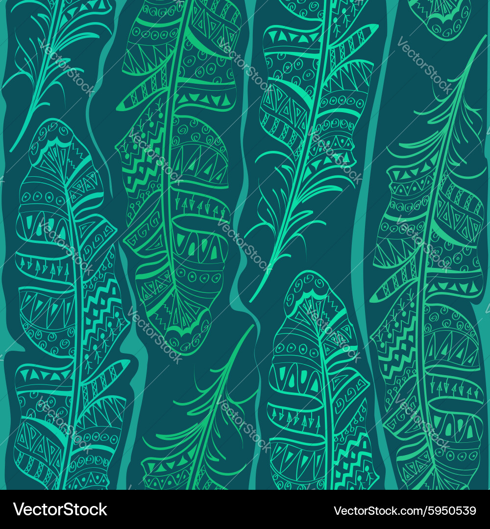 Seamless pattern of bird feathers vector image