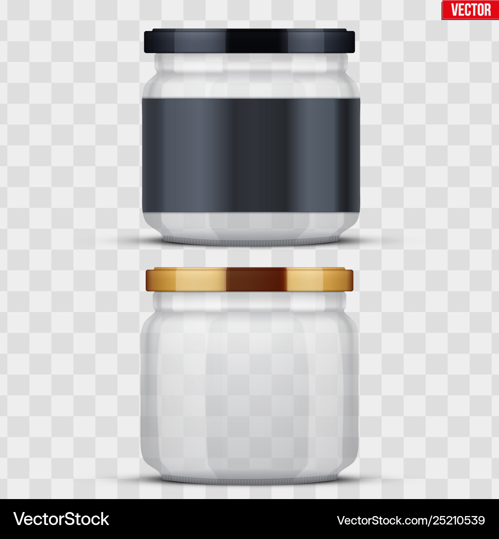 Transparent glass jars for canning and preserving Transparent glass jars for canning and preserving vector image