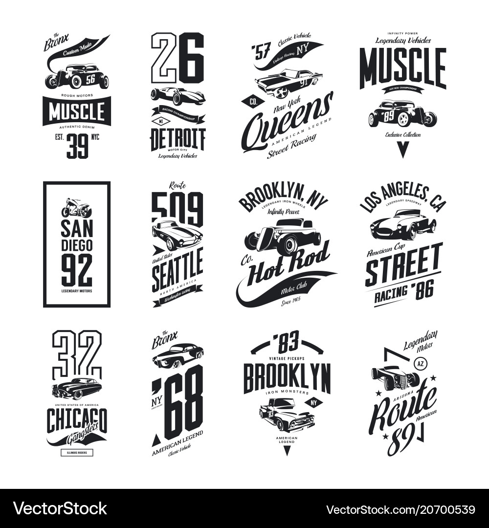 Vintage muscle roadster hot rod and classic car Vintage muscle roadster hot rod and classic car vector image