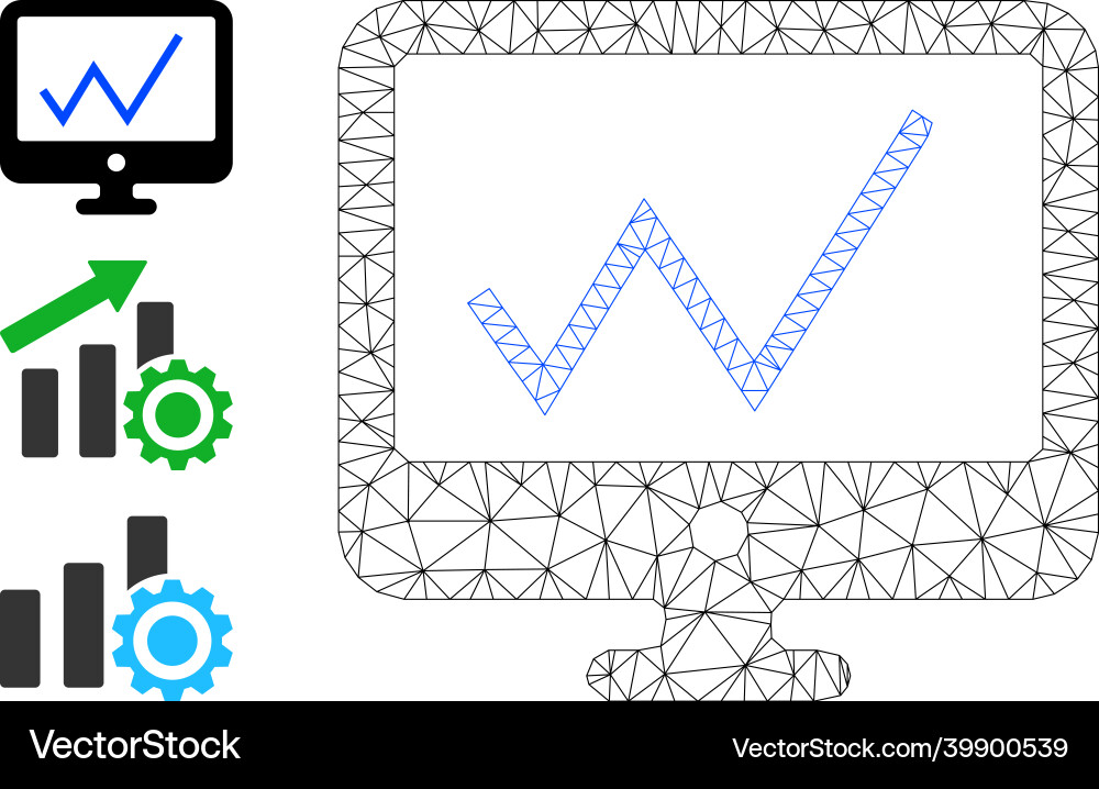 Web network chart monitoring icon Web network chart monitoring icon vector image