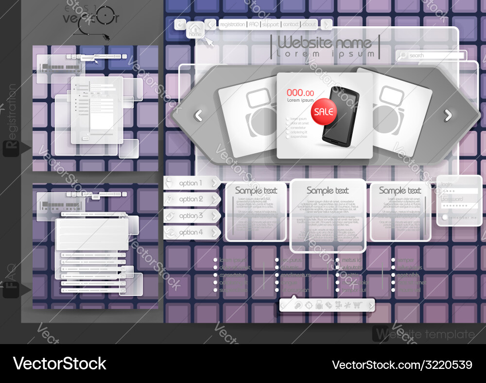 Website design template menu elements Vector Image