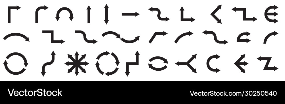 Arrows collection with simple style and black Arrows collection with simple style and black vector image