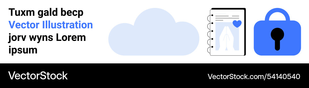 Cloud storage and data security with notebook Vector Image