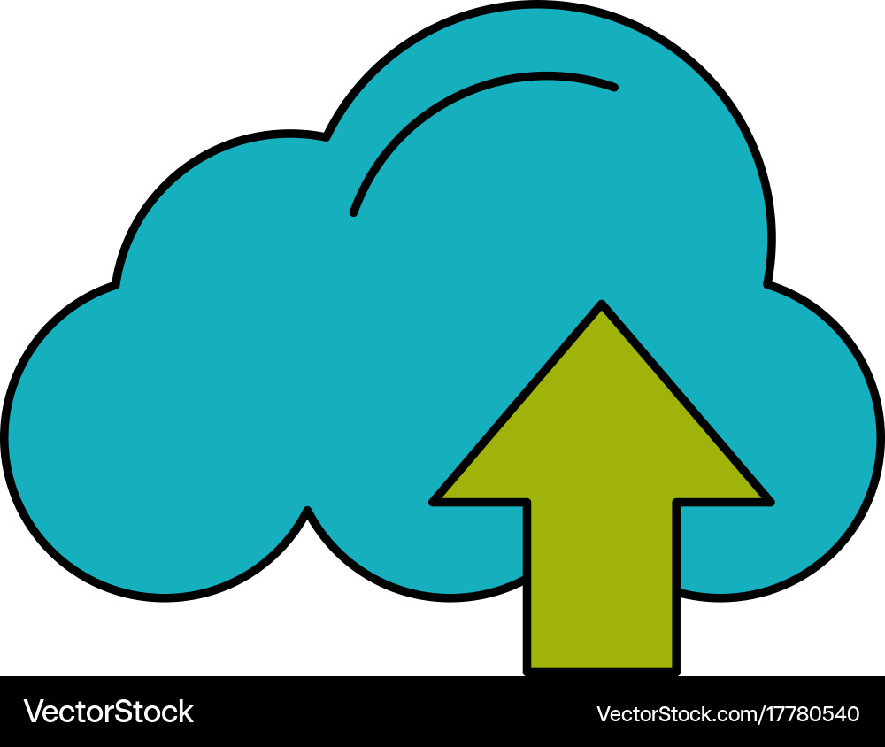 Cloud storage with upload arrow icon image vector image