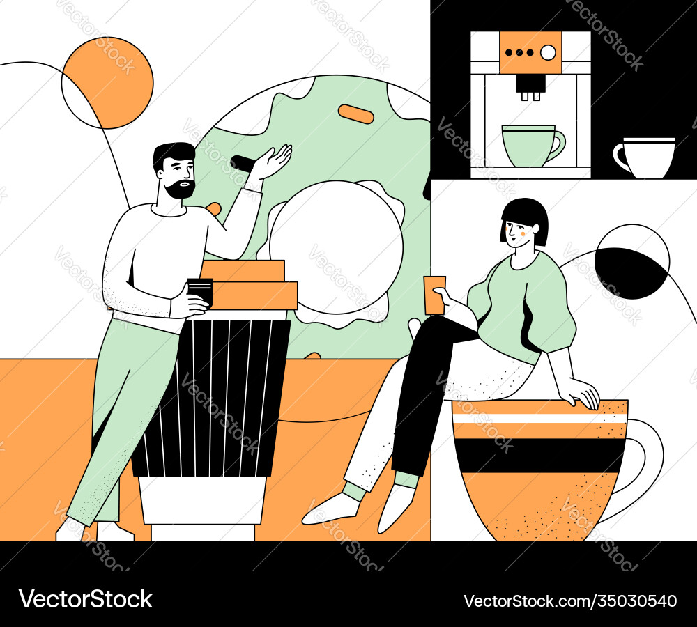 Coffee break - modern flat design style Coffee break - modern flat design style vector image