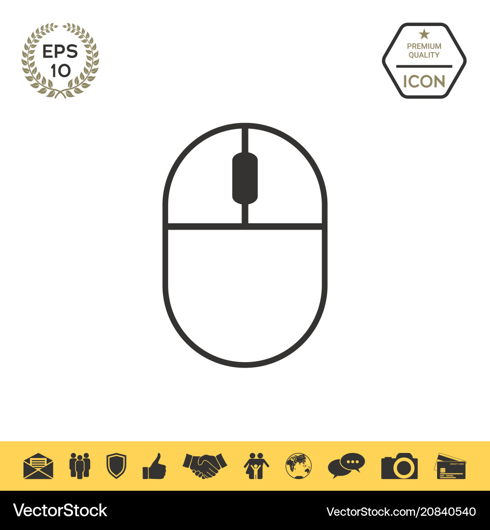 Computer mouse symbol icon Royalty Free Vector Image