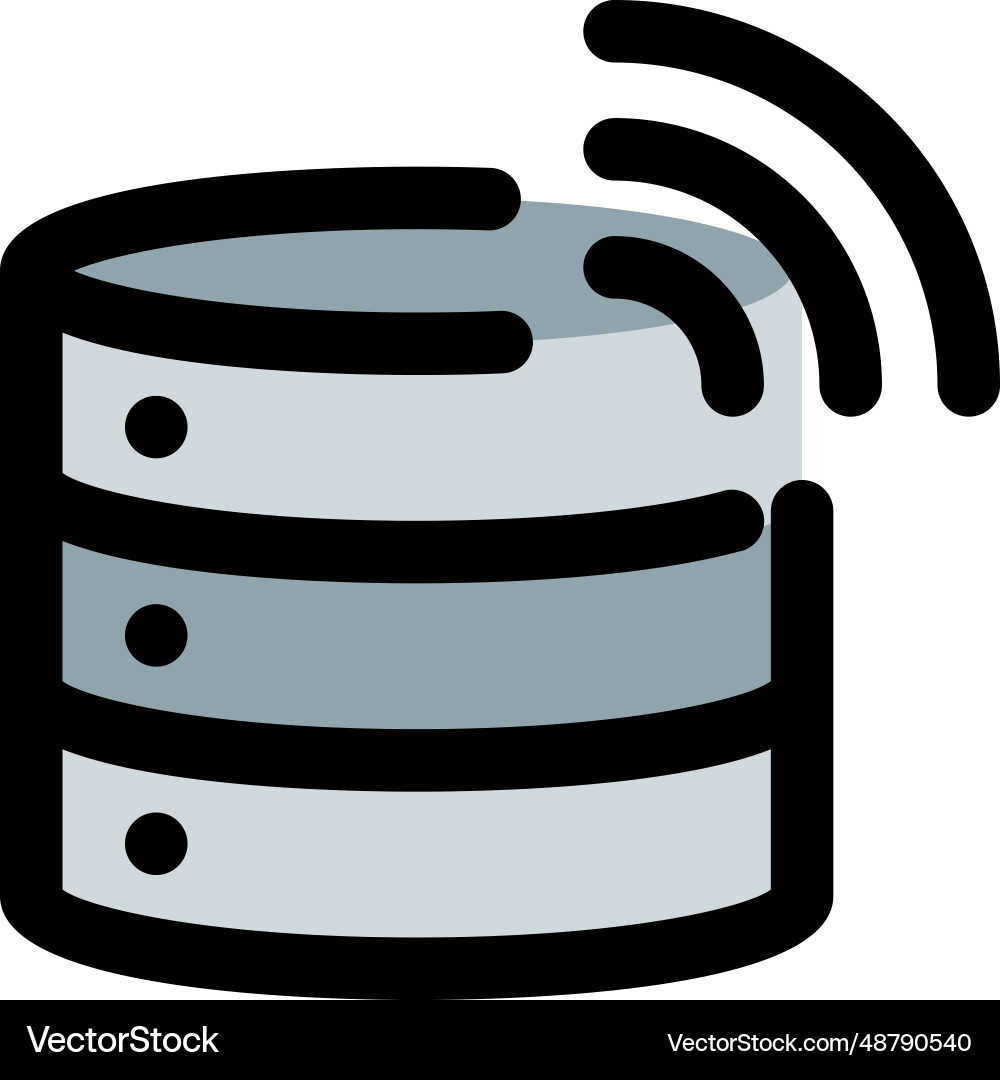 Database for storing data wirelessly vector image
