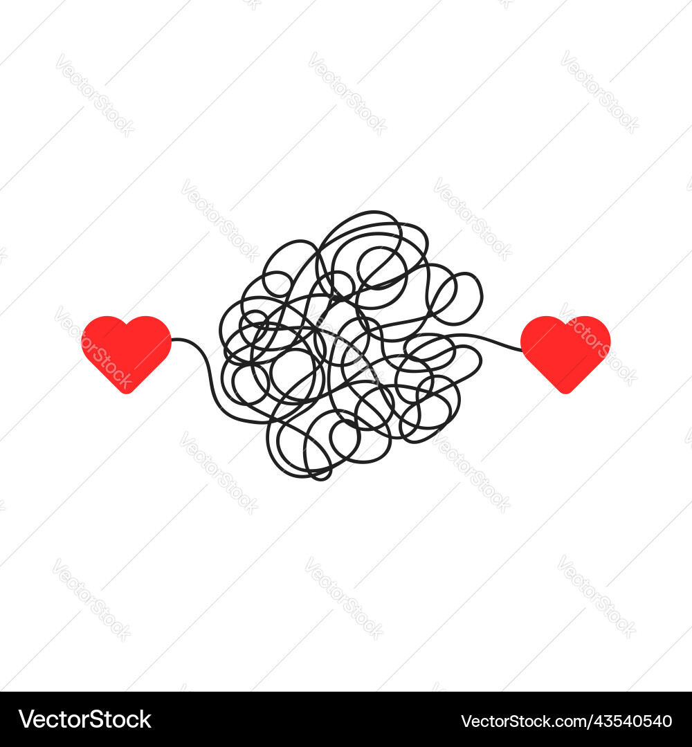 Difficult path to the heart like relationship Difficult path to the heart like relationship vector image