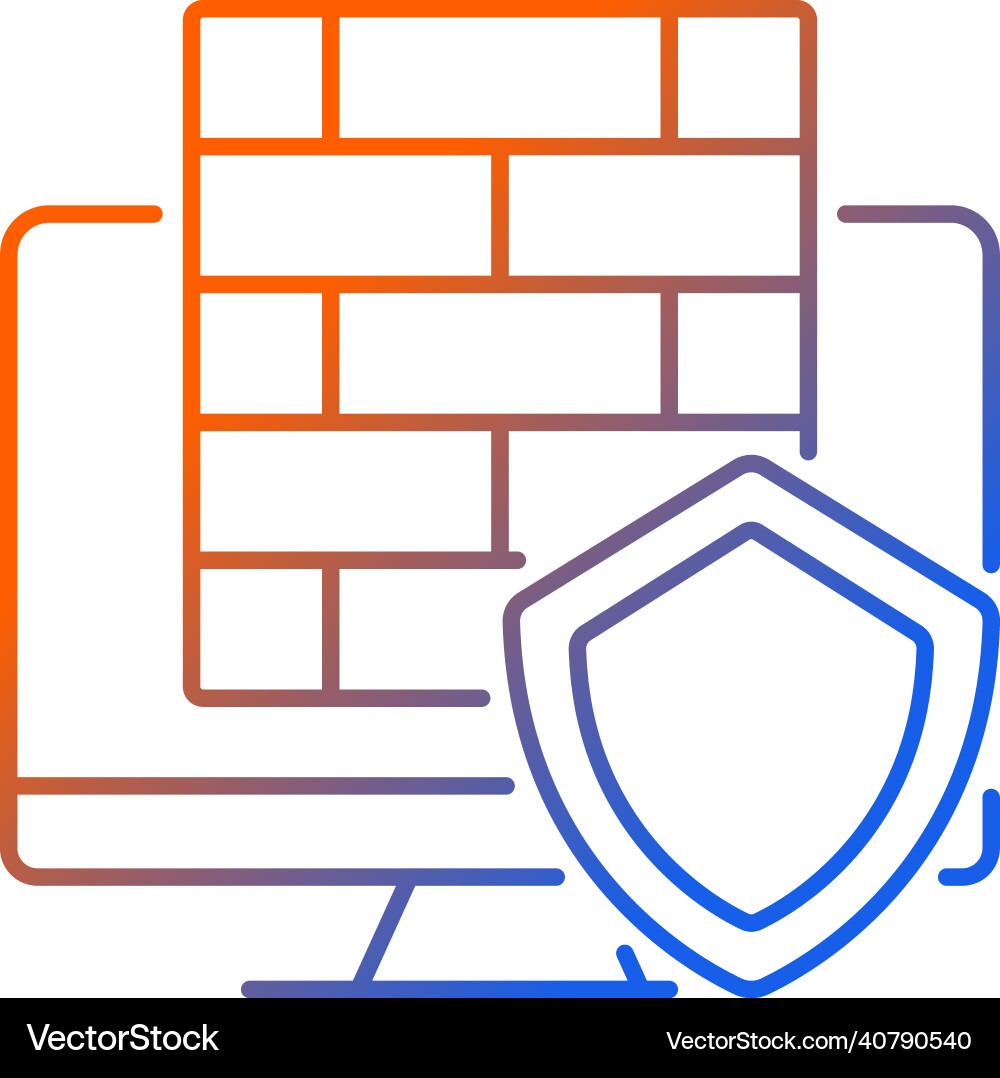 Firewall gradient linear icon Vector Image