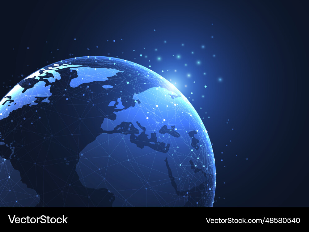 Global network connection world map point Global network connection world map point Vector Image