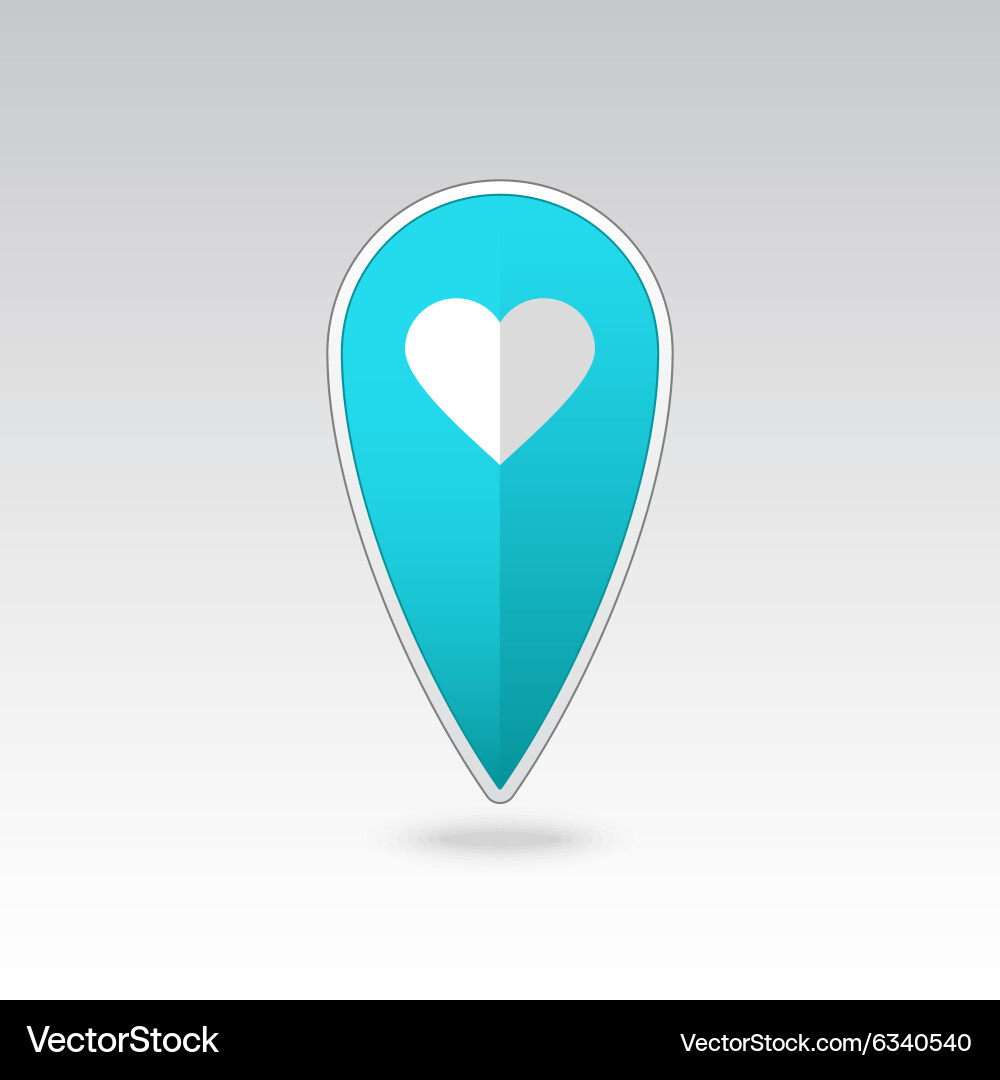 Heart pin map icon pointer markers Vector Image