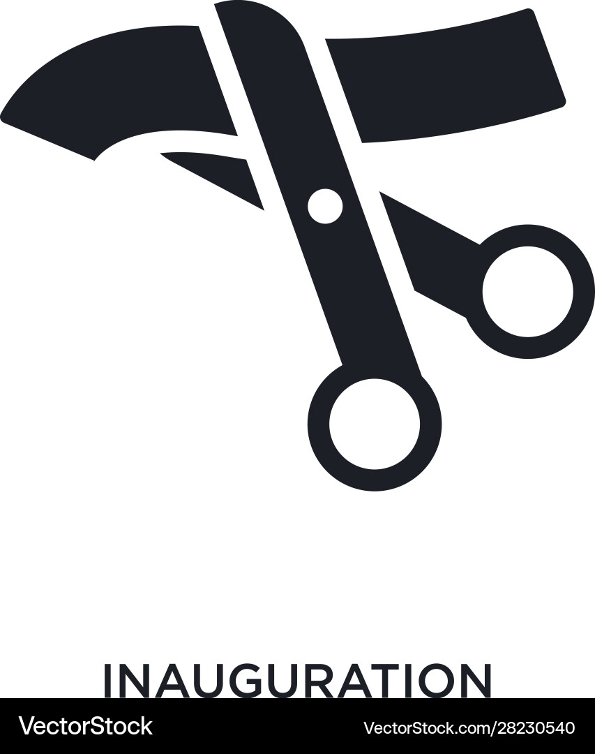Inauguration isolated icon simple element from Vector Image