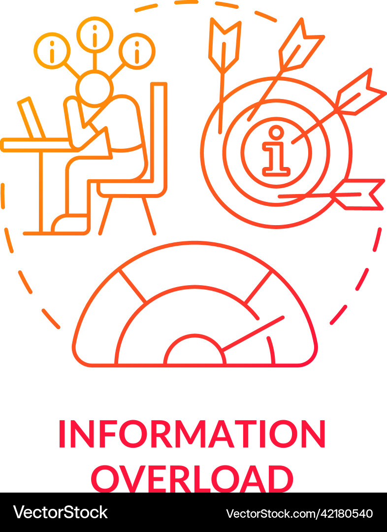 Information overload red gradient concept icon Information overload red gradient concept icon vector image