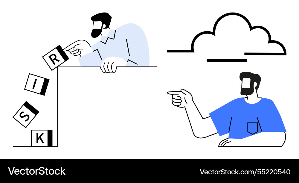 Managing risk concepts with minimalistic Managing risk concepts with minimalistic vector image