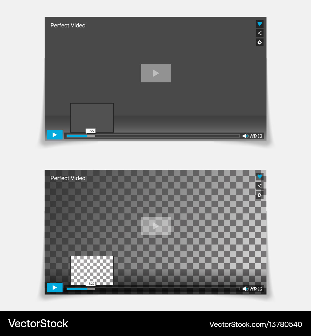 Minimalist Video Player UI vector image