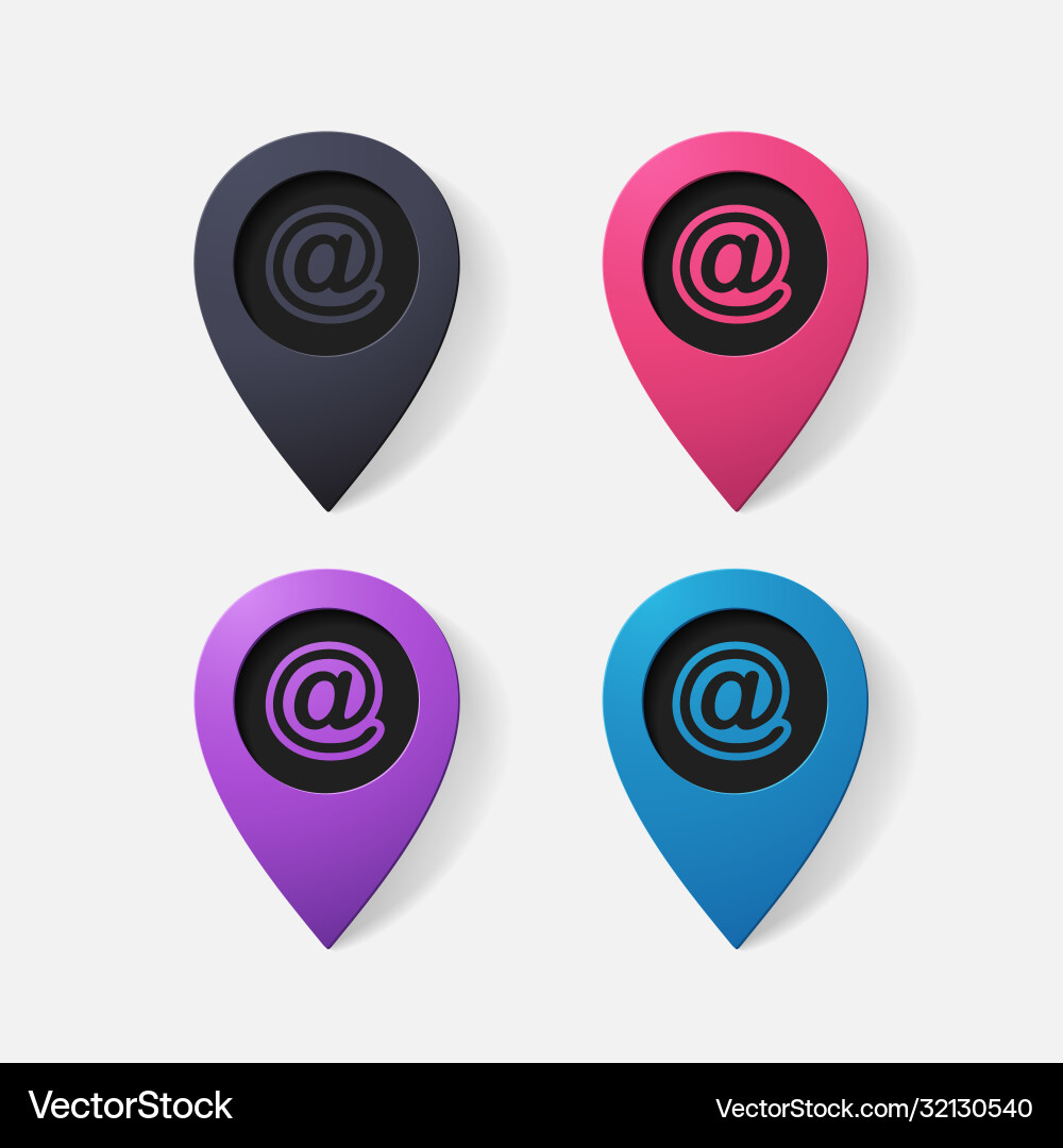 Realistic color pointer e mail sign vector image