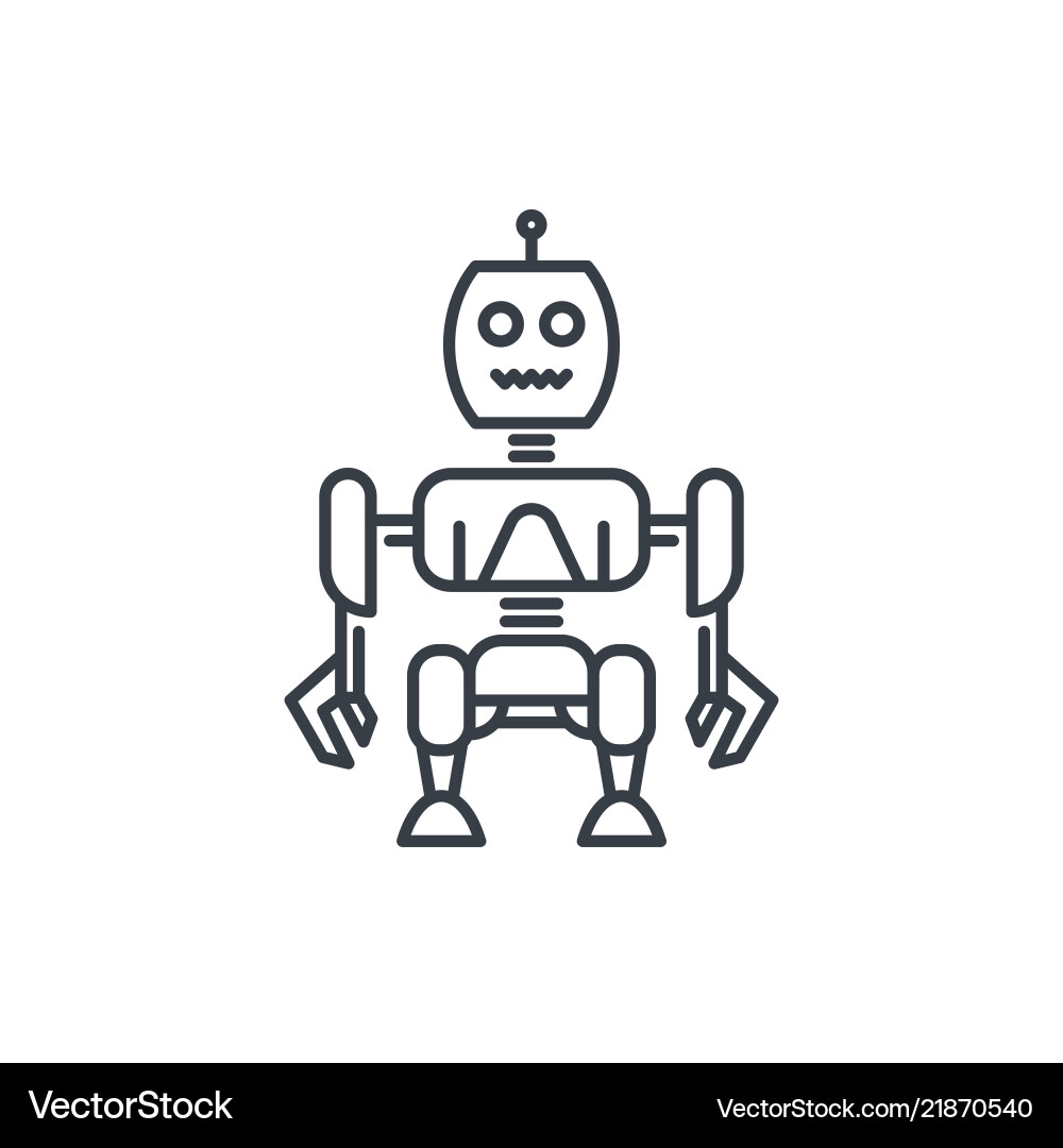 Robotik Roboter linear Stil Robotik Roboter linear Stil vektorbild