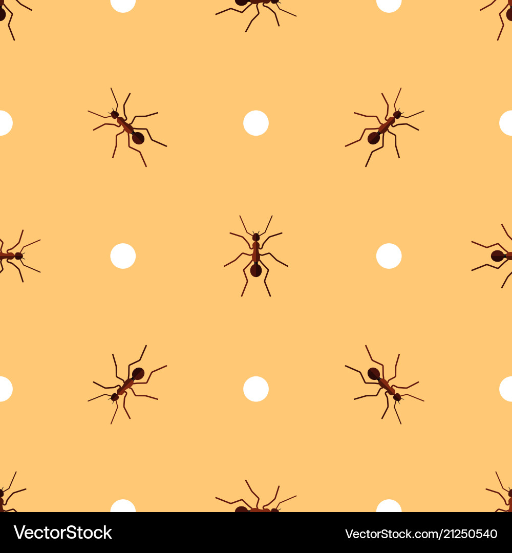 Seamless pattern with ants and circles Seamless pattern with ants and circles vector image