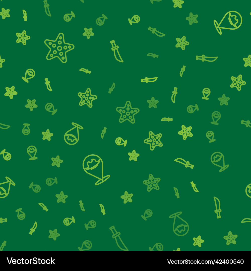 Set line starfish location pirate Set line starfish location pirate vector image