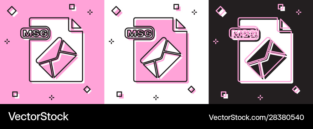 Set msg file document download button icon Set msg file document download button icon Vector Image