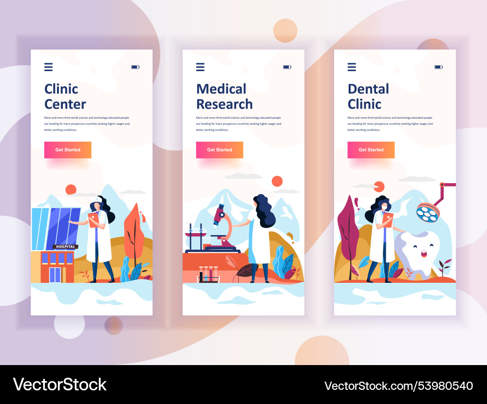 Set of onboarding screens user interface kit Set of onboarding screens user interface kit vector image