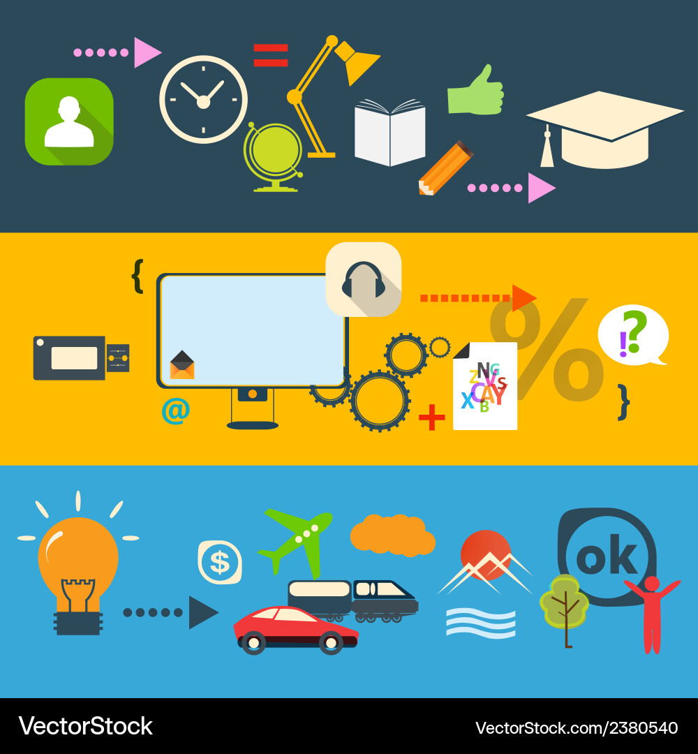 Set of processes design Vector Image