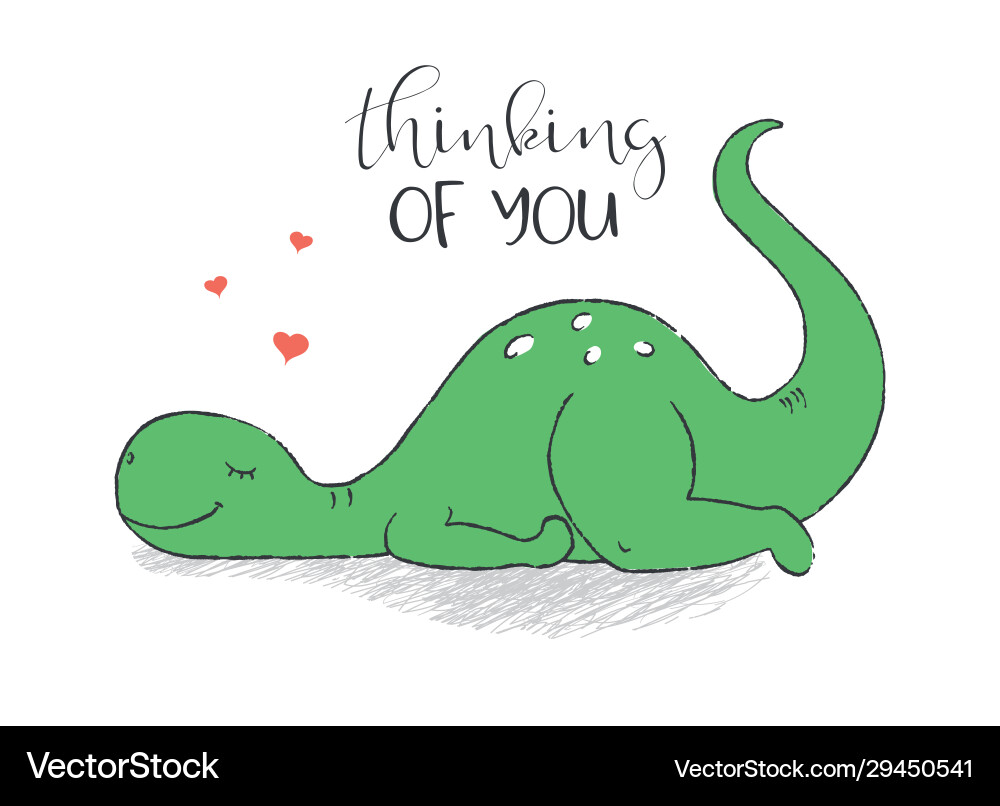 A cute dinosaur in love A cute dinosaur in love vector image