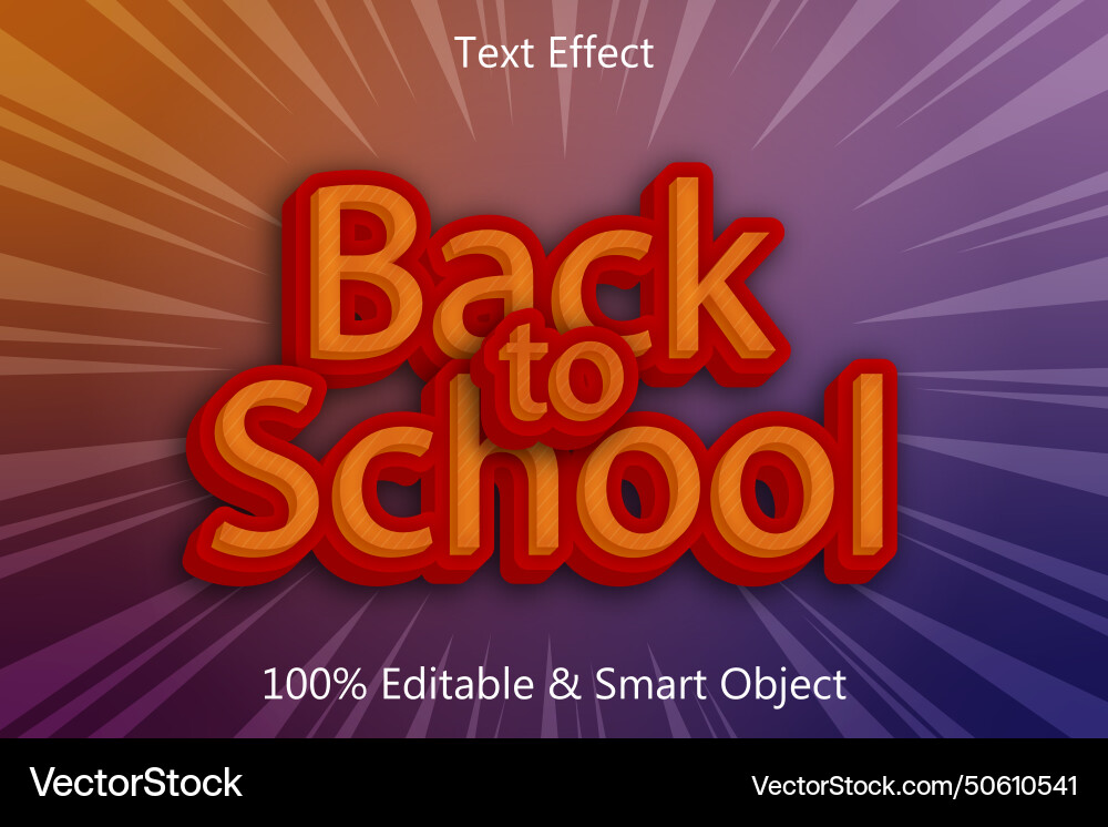Back to school editable text effect 3 dimension Vector Image