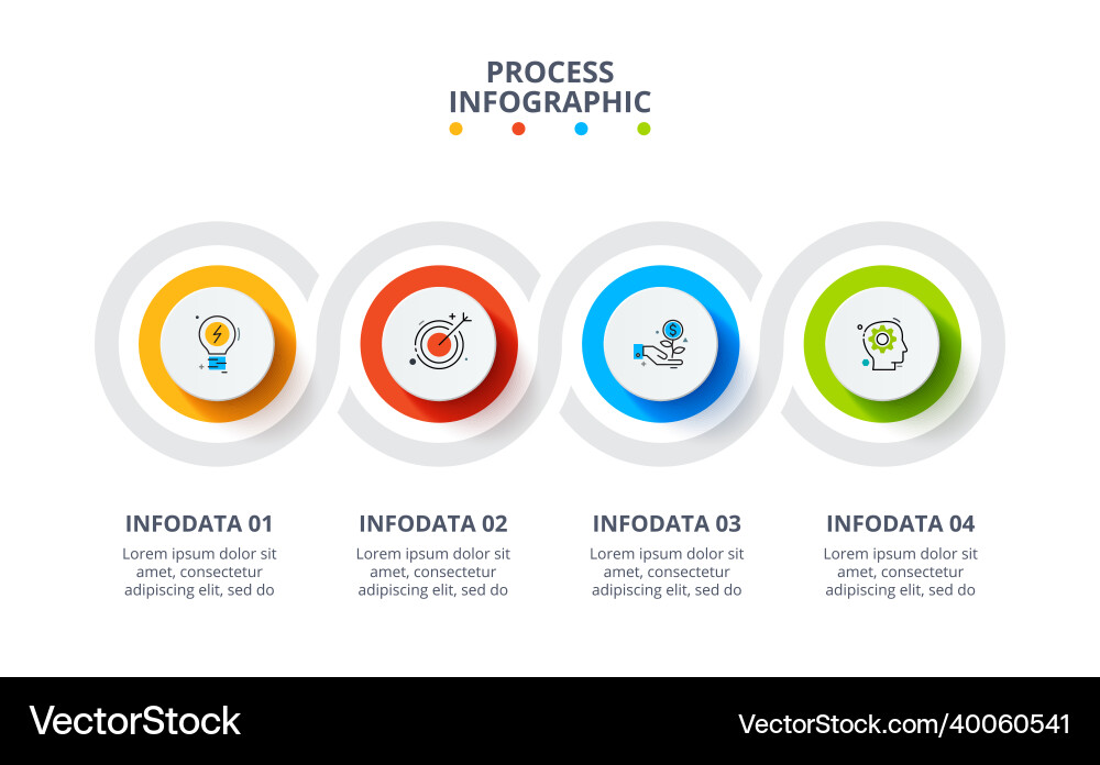 Business data visualization process chart Business data visualization process chart vector image