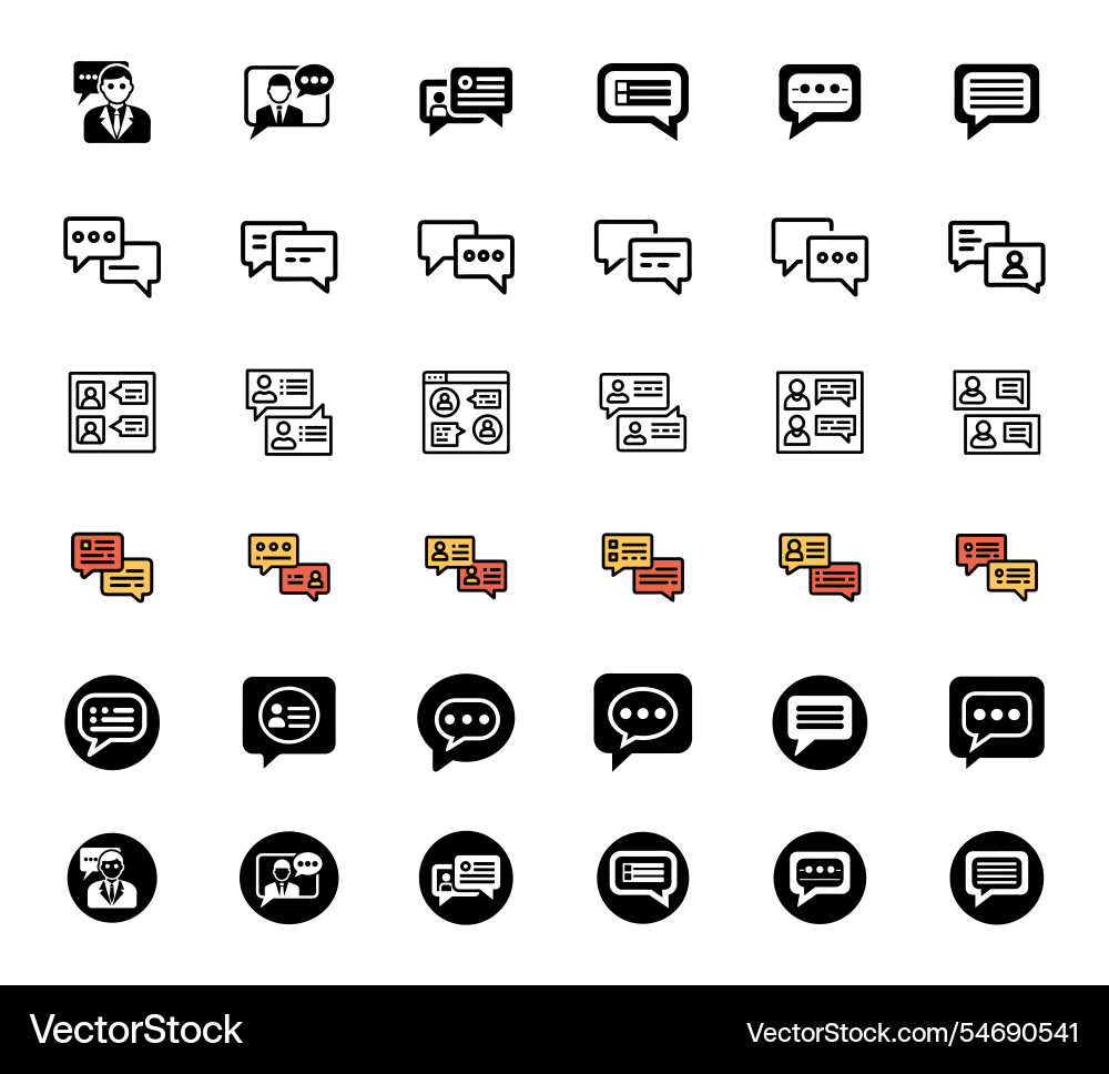 Chat icon bundle set in style Vector Image