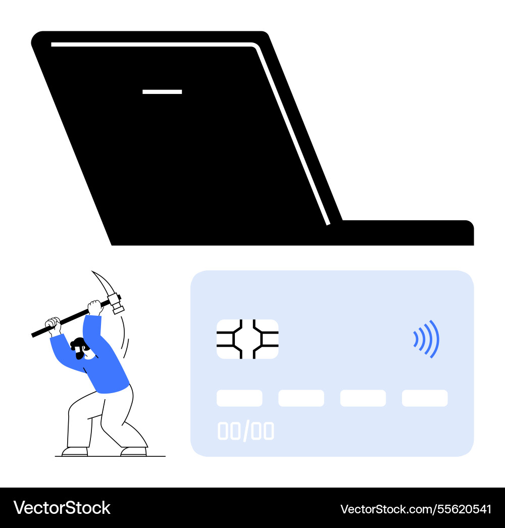Cybersecurity threats concept with hacker Cybersecurity threats concept with hacker vector image
