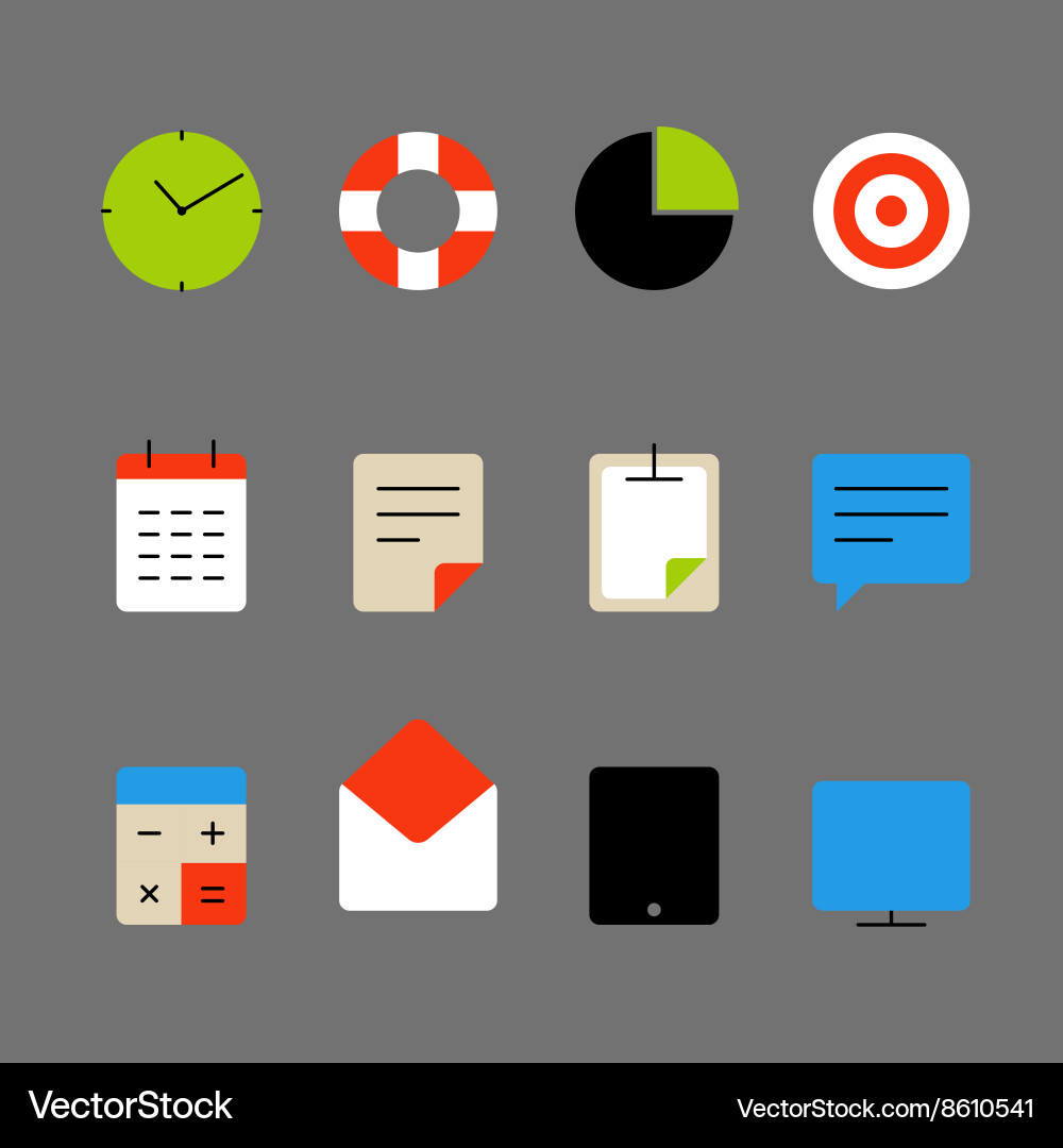 Different color thin web icons set lineart design Vector Image