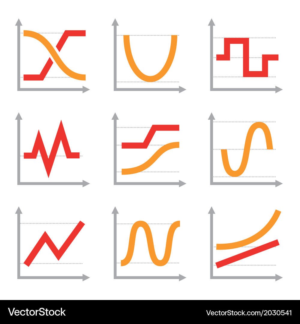 Digital and analog colorful charts diagrams vector image
