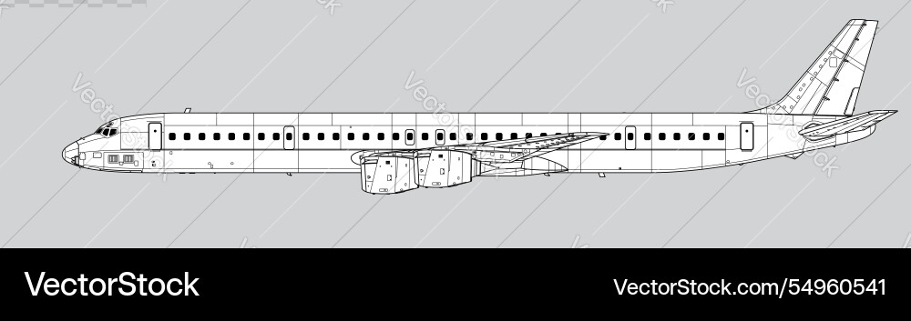Douglas DC-8-71 Jetliner Vector Image