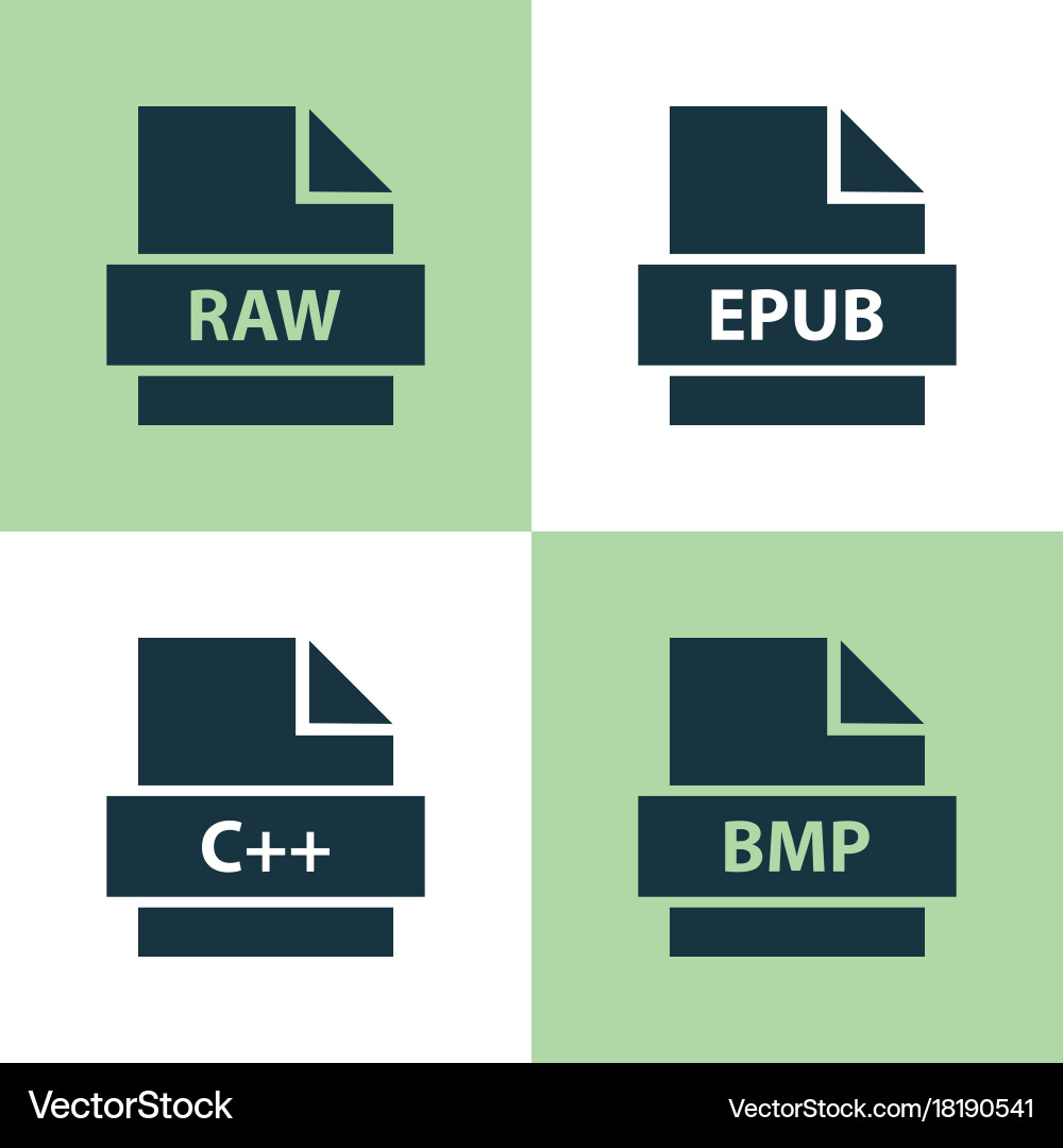 File icons set collection of bitmap shape vector image