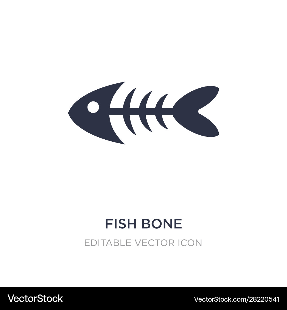 Fish bone icon on white background simple element Vector Image
