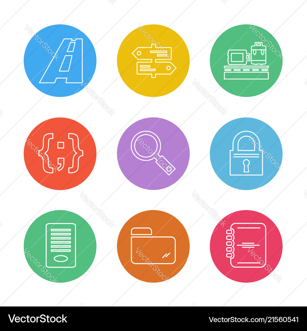Folder files directory search code eps icons vector image