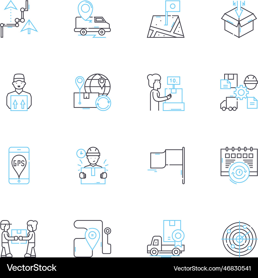 Guidebook linear icons set handbook directory vector image