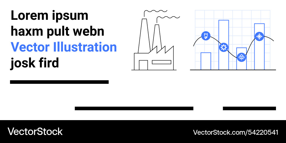 Industrial process and data analytics with graph Vector Image