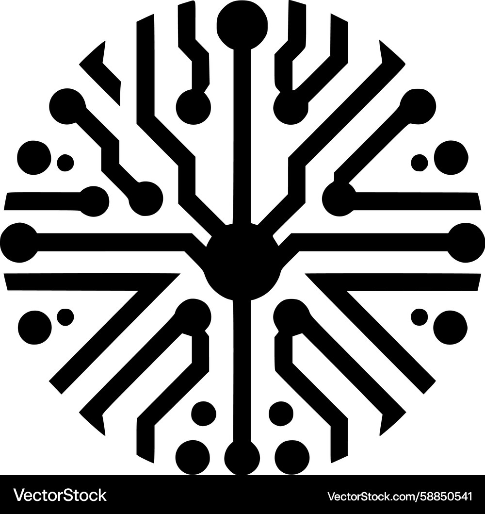 Intricate Circuit Pattern Vector Image