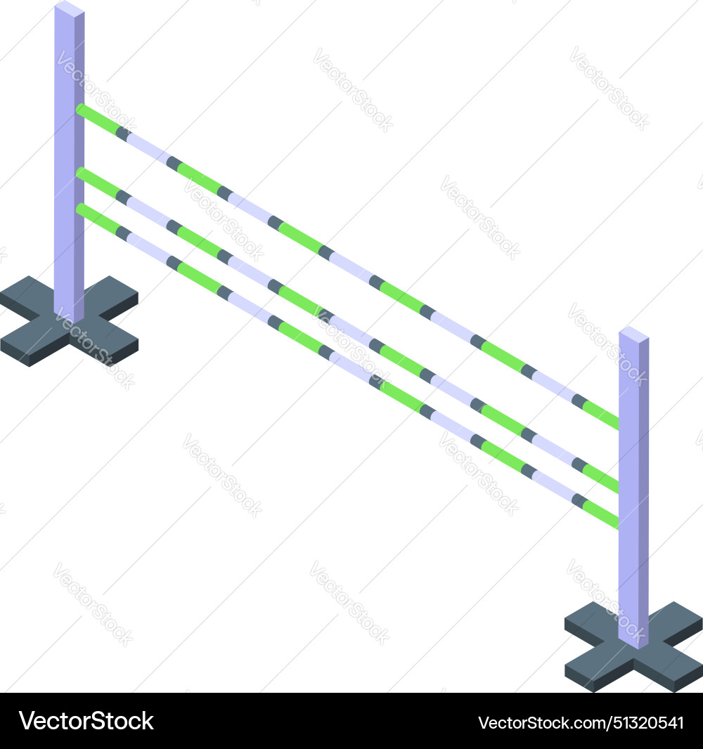 Isometric view of queue barrier posts with stripes Isometric view of queue barrier posts with stripes vector image