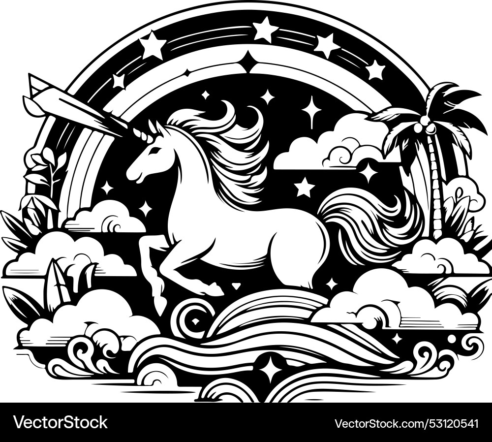 Jumping unicorn character design Jumping unicorn character design Vector Image