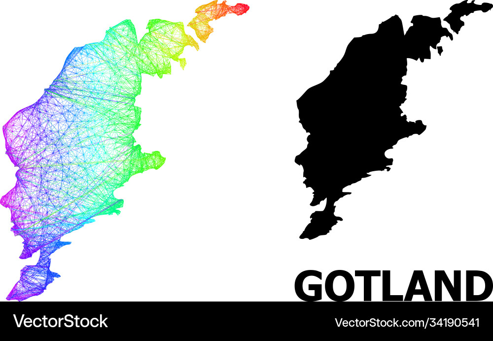 Linear map gotland island with spectral Linear map gotland island with spectral vector image