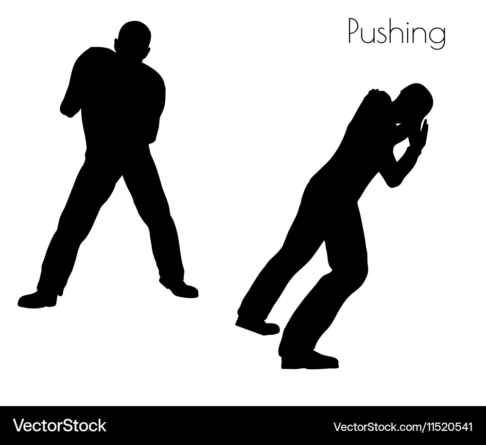 Man in pushing action pose vector image