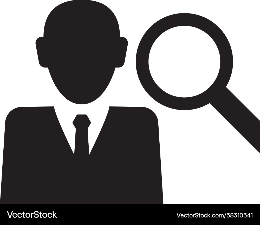 Man Searching Icon - Find Employee Vector Image