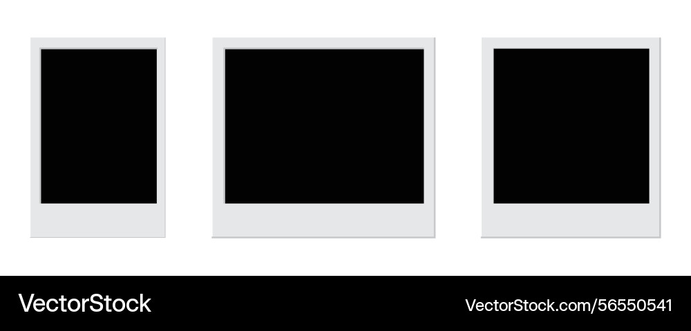 Photo frame mockup set empty retro snapshot image Vector Image