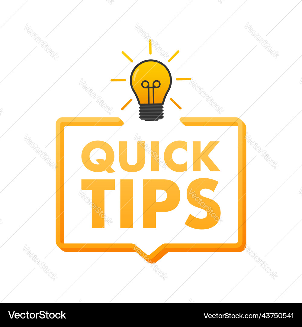 Quick tips icon badge ready for use in web Quick tips icon badge ready for use in web Vector Image